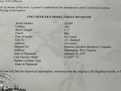 Colt Officers Model 38 Owned by JD Hatfield Son of Devil Anse - Image 5 of 11