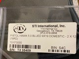 STI Hawk 5.0 9mm Brand New! DLC Black coating and Gold Emblems! Very Rare and Collectible do it all gun IDPA Legal 5 inch bushing and USPSA - 9 of 10