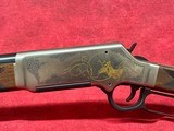 Henry Long Ranger Wildlife 243 Win 4+1 20", Engraved Nickel-Plated w/24K Gold Inlay Steel Receiver, American Walnut Stock Right Hand (H014WL2 - 9 of 10