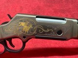 Henry Long Ranger Wildlife 243 Win 4+1 20", Engraved Nickel-Plated w/24K Gold Inlay Steel Receiver, American Walnut Stock Right Hand (H014WL2