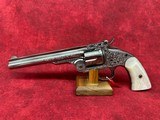 Uberti 1875 Schofield No.3 2nd Model Hand Engraved World Class Nickel 7" 45 Colt (348601) Top Break - 2 of 4