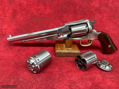 Cimarron 1858 Remington Army .44 Cal. Black Powder Percussion 7 1/2" SS comes with two Buffalo Arms Cartridge Conversion Cylinders in 45 ACP and