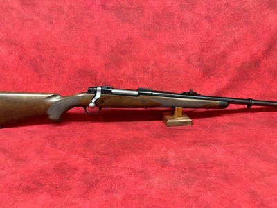 Ruger M77 Hawkeye African 416 Ruger 23" Satin Blued Threaded Barrel, Receiver w/Integral Scope Mount, American Walnut Fixed Stock (37185)