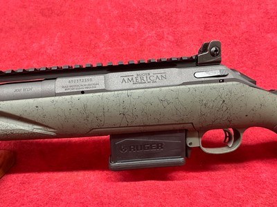 Ruger American II Scout 308 Win 16.10" Cobalt Cerakote Threaded Barrel Green Splatter Adj LOP Stock (46967) - Image 8 of 9