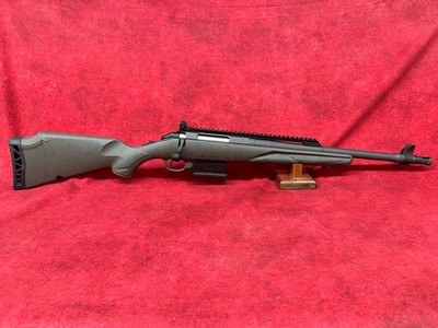 Ruger American II Scout 308 Win 16.10" Cobalt Cerakote Threaded Barrel Green Splatter Adj LOP Stock (46967) - Image 1 of 9