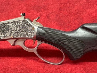 Marlin & CNC Custom 1895 SBL "Buffalo Trapper" .45-70 18.5" SS Barrel Limited Edition #97 of 300 "Buffalo Trapper" Engraving - Image 9 of 11