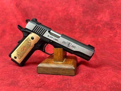 Browning 1911 - 380 Black Label Medallion Full Size Frame 380 ACP 8+1 4.25" Stainless Steel Barrel, Maple Wood Grip (051998492) - Image 1 of 7