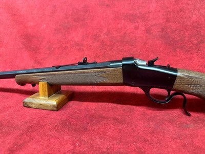 Winchester 1885 Low Wall Hunter 17 HMR  24" Brushed Polish Blued Octagon Barrel, Satin Walnut Stock (524100170) - Image 8 of 9