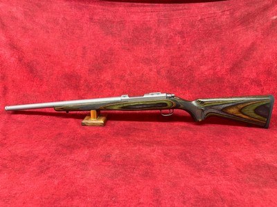 Ruger 7219 77/17 17 WSM 6+1 18.50" Threaded Barrel, Matte Stainless Steel, Integral Scope Mounts On Solid Steel Receiver, Green Mountain Laminate - Image 7 of 11