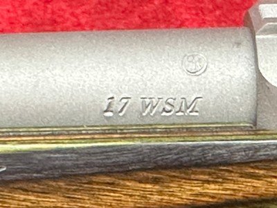 Ruger 7219 77/17 17 WSM 6+1 18.50" Threaded Barrel, Matte Stainless Steel, Integral Scope Mounts On Solid Steel Receiver, Green Mountain Laminate - Image 10 of 11