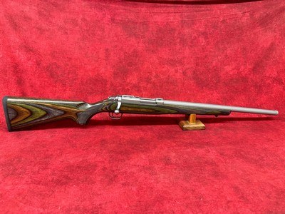 Ruger 7219 77/17 17 WSM 6+1 18.50" Threaded Barrel, Matte Stainless Steel, Integral Scope Mounts On Solid Steel Receiver, Green Mountain Laminate - Image 1 of 11
