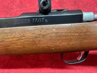 Ruger 77/17 17 WSM 6+1 20" Threaded Barrel, Blued Alloy Steel, American Walnut Stock (7222) - Image 9 of 17