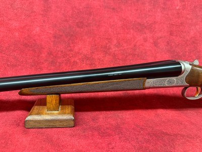 TriStar Bristol SxS Shotgun 16 Gauge 28" Barrel 2.75" Silver Engraved with 24K Gold Inlay Oiled Turkish Walnut Stock (38116) - Image 8 of 9