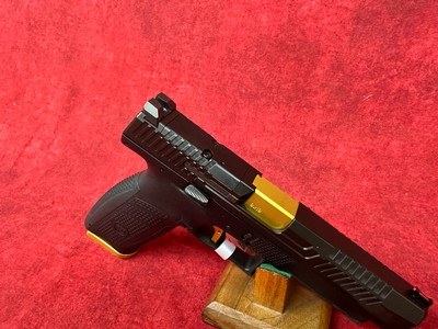 CZ-USA P-10 F Competition-Ready 9mm Luger 19+1 5" Stainless Steel Barrel, Black/Gold (95180) - Image 4 of 10