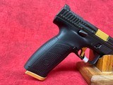 CZ-USA P-10 F Competition-Ready 9mm Luger 19+1 5" Stainless Steel Barrel, Black/Gold (95180) - Image 3 of 10