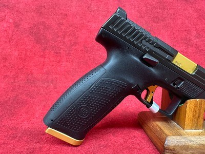 CZ-USA P-10 F Competition-Ready 9mm Luger 19+1 5" Stainless Steel Barrel, Black/Gold (95180) - Image 3 of 10