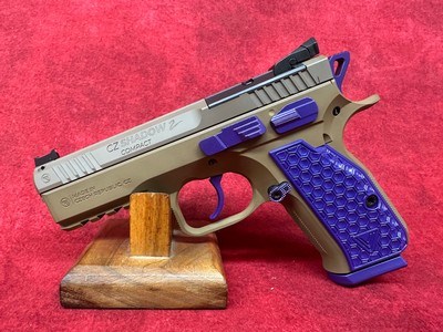 CZ Shadow 2 Compact PBJ Tan / Purple 9mm 4" Barrel 15-Rounds (91252-PBJ) - Image 5 of 8