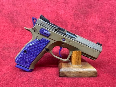 CZ Shadow 2 Compact PBJ Tan / Purple 9mm 4" Barrel 15-Rounds (91252-PBJ) - Image 1 of 8