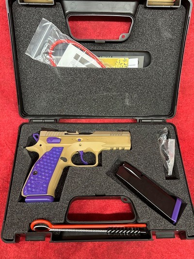CZ Shadow 2 Compact PBJ Tan / Purple 9mm 4" Barrel 15-Rounds (91252-PBJ) - Image 8 of 8