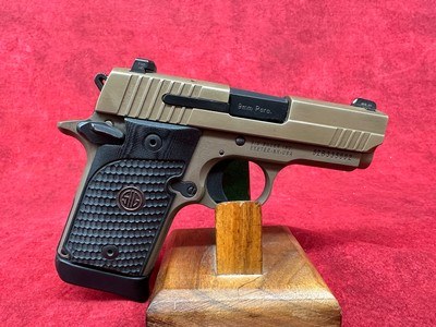 Sig Sauer P938 Emperor Scorpion 9mm Luger 7+1 3", Coyote Cerakote, Hogue G10 Grip (938-9-ESCPN-AMBI) - Image 1 of 3