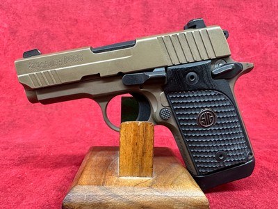 Sig Sauer P938 Emperor Scorpion 9mm Luger 7+1 3", Coyote Cerakote, Hogue G10 Grip (938-9-ESCPN-AMBI) - Image 2 of 3