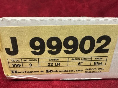 Harrington & Richardson 999 Sportsman 6" Blue 9 shot NIB - Image 15 of 15