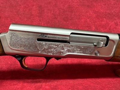 Browning A5 Ultimate Sweet Sixteen 16ga 2.75" 3+1 26" Blued, Satin Engraved Rec, Grade III Turkish Walnut Stock, Fiber Optic Sight, Invector - Image 3 of 9