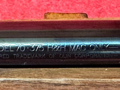 Winchester 70 Alaskan 375 H&H Mag 25" Brushed Polish Blued Sporter Barrel, Satin Walnut Monte Carlo Stock (535205138) - Image 11 of 11