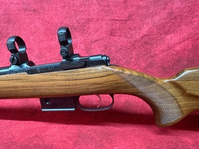CZ 527 Lux, 223 Remington 24” BBL with iron sights, Blued/Wood with rings and box - Image 13 of 17