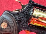 COLT PYTHON LETS RODEO POLISHED BLUED ENGRAVED/24KT GOLD REVOLVER 357 MAG 6" 6 RD (PYTHONSP6WFT-ENG) - Image 3 of 10