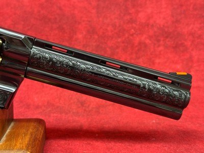 COLT PYTHON LETS RODEO POLISHED BLUED ENGRAVED/24KT GOLD REVOLVER 357 MAG 6" 6 RD (PYTHONSP6WFT-ENG) - Image 5 of 10