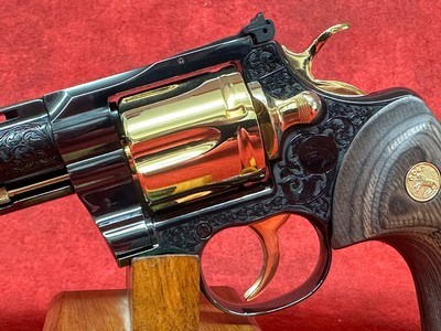 COLT PYTHON LETS RODEO POLISHED BLUED ENGRAVED/24KT GOLD REVOLVER 357 MAG 6" 6 RD (PYTHONSP6WFT-ENG) - Image 8 of 10