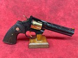 COLT PYTHON LETS RODEO POLISHED BLUED ENGRAVED/24KT GOLD REVOLVER 357 MAG 6" 6 RD (PYTHONSP6WFT-ENG) - Image 1 of 10