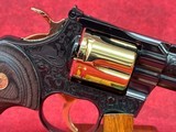 COLT PYTHON LETS RODEO POLISHED BLUED ENGRAVED/24KT GOLD REVOLVER 357 MAG 6" 6 RD (PYTHONSP6WFT-ENG) - Image 4 of 10