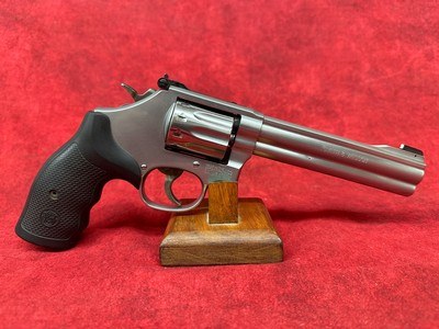Smith & Wesson 617 .22 LR Stainless Steel 6" Barrel & 10 Shot Cylinder, Satin Stainless Steel K-Frame, Black Polymer Grip,Internal Lock (1605