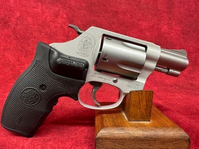 Smith & Wesson 637 w/Laser J-Frame 38 Special +P 5 Shot 1.88" Stainless Steel Barrel, Black Crimson Trace Laser grip (163052) - Image 1 of 9