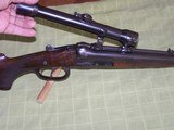 GUSTAVE KERSTEN 9.3X74 DOUBLE RIFLE, ZEISS JENA 4X CLAW MOUNTS - 8 of 15
