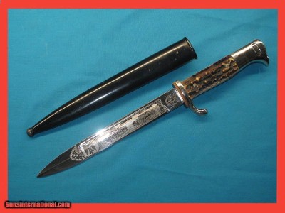 German Engraved Bayonet in Excellent Condition