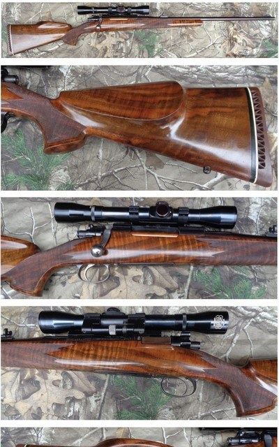 German Mauser in the 338 Win Mag, custom stock, engraved floor plate