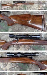 German Mauser in the 338 Win Mag, custom stock, engraved floor plate