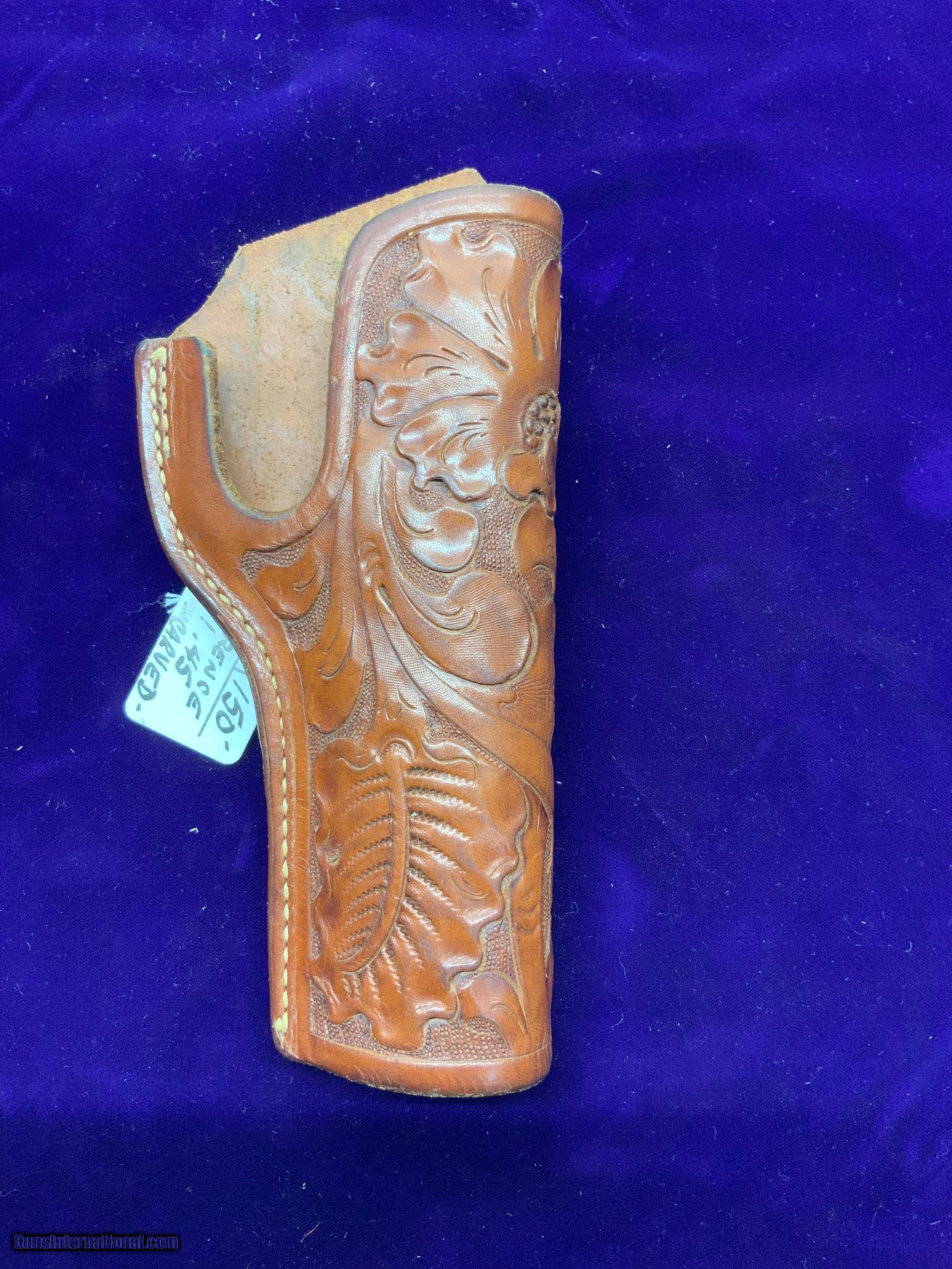 LAWRENCE 33F FLOWER CARVED HOLSTER 1911 .45