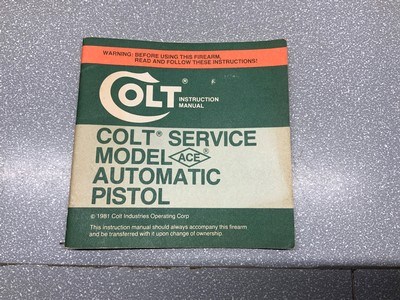 COLT ACE INSTRUCTION MANUAL