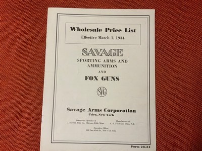 SAVAGE SPORTING ARMS ANDAMMUNITION-1934