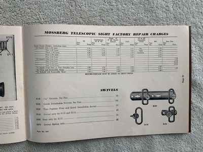 MOSSBERG COMPONENTS PARTS LIST-1964 - Image 8 of 10