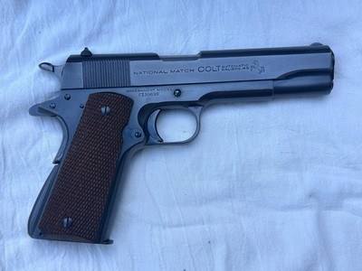 COLT PRE WAR NATIONAL MATCH 45ACP WITH COLT LETTER