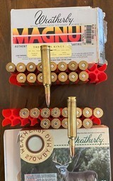 Weatherby .270 wby mag ultra-high velocity Spitzer 130 gr. 14 cartridges. Weatherby .270 wby mag 150 gr. Spitzer 16 cartridges. - 2 of 2