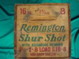RARE UNOPENED WOOD CASE OF REMINGTON SHUR SHOT 16GA 1OZ #8 - 2 of 6