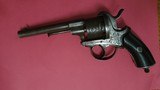 Engraved Belgian Lefaucheux 9MM Pinfire Revolver - 3 of 6