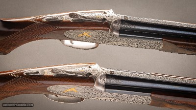 Charles Boswell 28 gauge matched pair of Round Body pinless sidelock ejector over & unders - Image 5 of 9