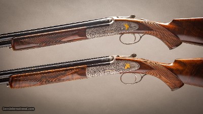 Charles Boswell 28 gauge matched pair of Round Body pinless sidelock ejector over & unders - Image 2 of 9
